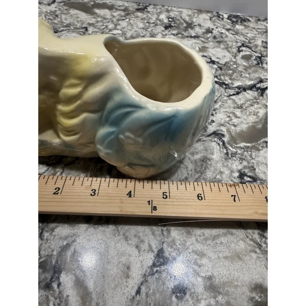 Vintage Skunk Cat Kitten Planter Pastel Yellow and Blue MCM
